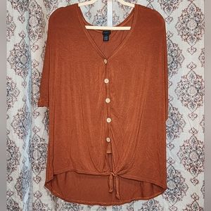 Rue plus 1x Tie Front Shirt